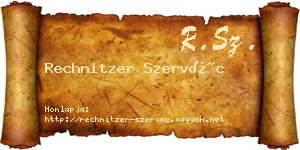 Rechnitzer Szervác névjegykártya